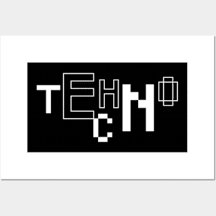 techno logo Posters and Art